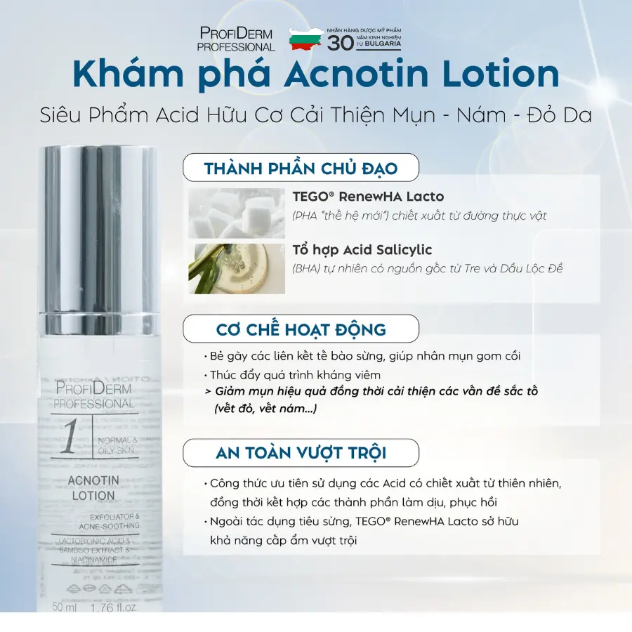 Lotion BHA - PHA hỗ trợ điều trị mụn - nám- đỏ da 