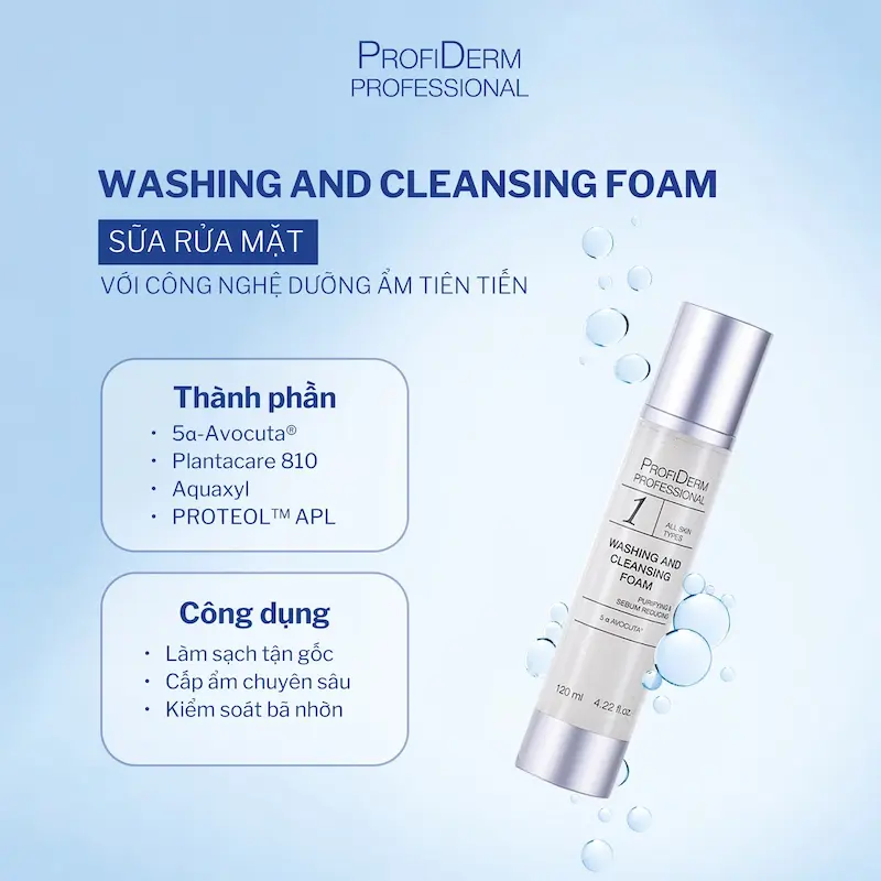 Washing And Cleansing Foam -  Sữa rửa mặt lợi khuẩn kiềm dầu cho da dầu mụn