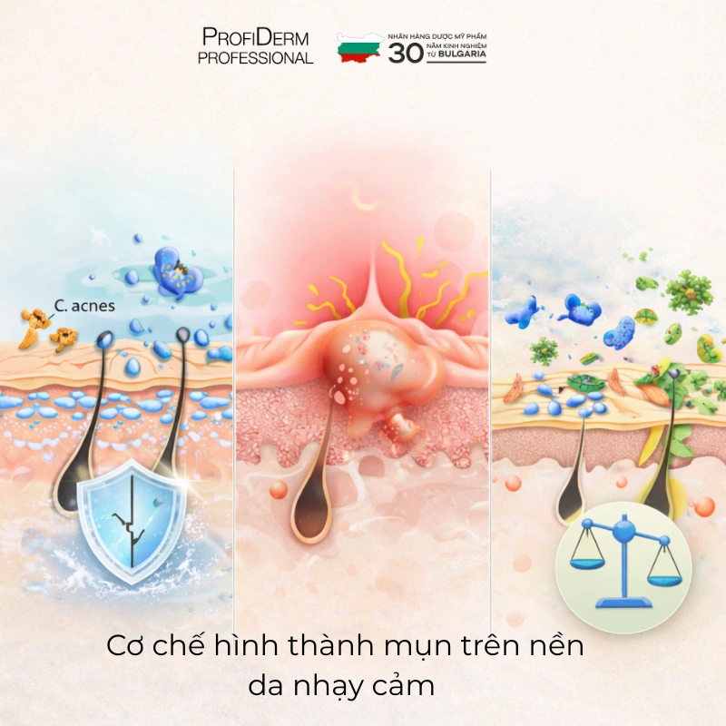 da nhạy cảm hay nổi mụn