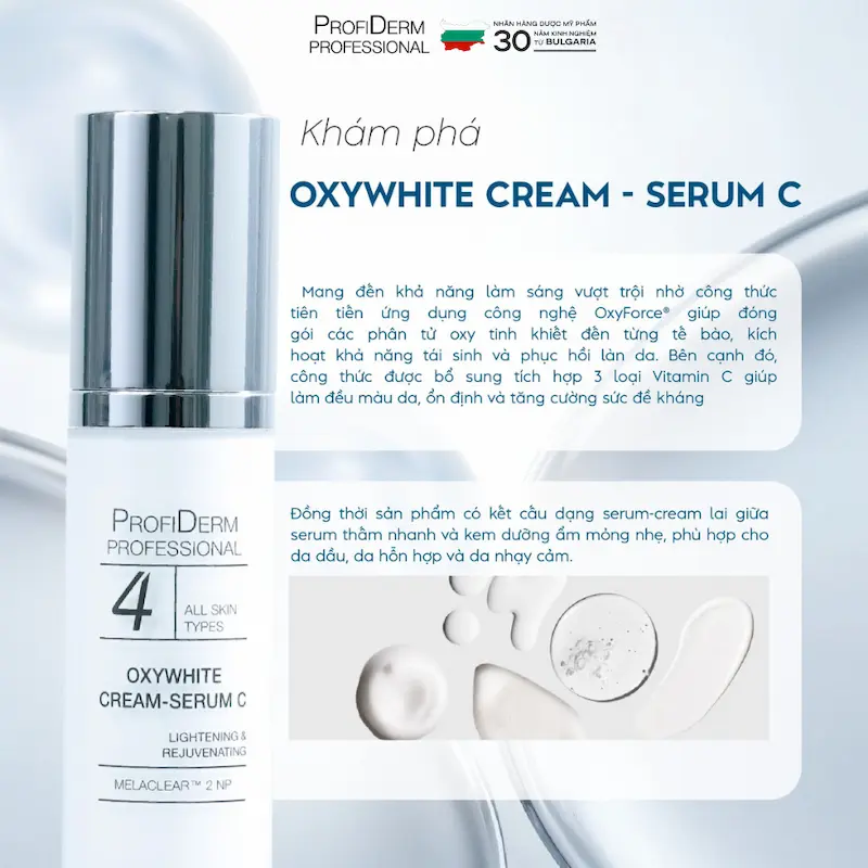 Oxy White Cream Serum C - Phục hồi, làm sáng da thâm mụn