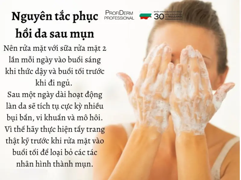 phục hồi da sau nặn mụn