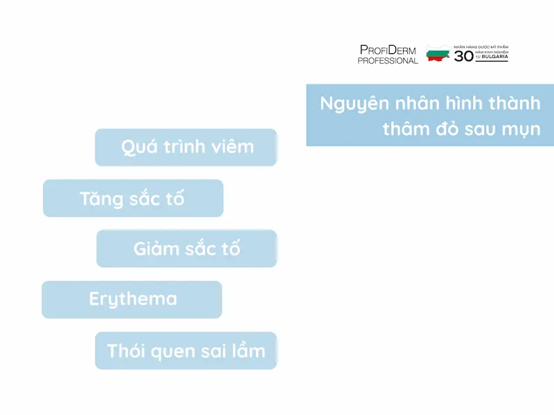 thâm đỏ sau mụn