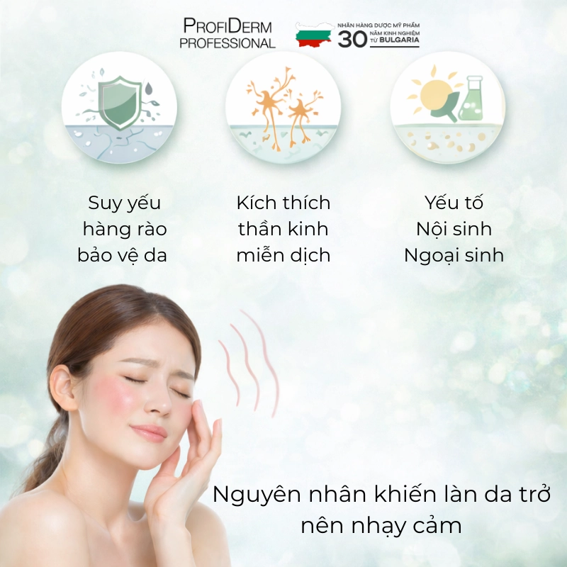 làm dịu da nhạy cảm