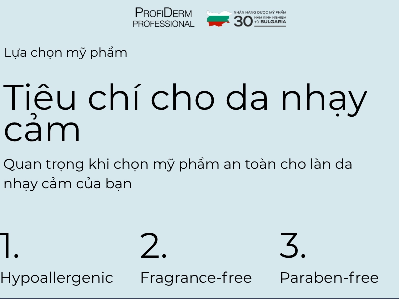tiêu chí lựa chọn mỹ phẩm cho da nhạy cảm tiêu chí lựa chọn mỹ phẩm cho da nhạy cảm
