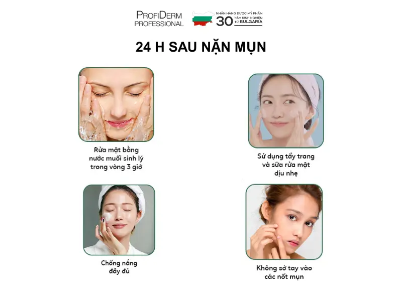 Các bước chăm sóc phục hồi da sau nặn mụn đúng chuẩn